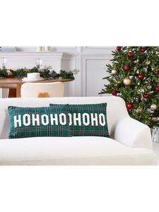 Beliani Комплект из 2 декоративных подушек JOYCANDY в зелено-красно-черном цвете