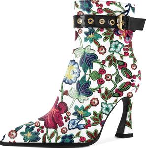 Женские ботильоны Zamikoo Stiletto, заостренный носок, осенние короткие каблуки, ремешок с пряжкой, боковая молния, каблук 3,5 дюйма, кожа, черный, размер US 10