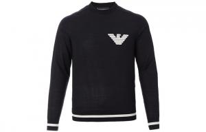 EMPORIO ARMANI Свитер мужской черный с круглым вырезом Moderate Others