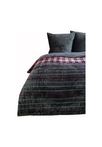 Уютный плюшевый постельный комплект - согревающий и двусторонний Cofi, антрацит/бордо 135x200 см