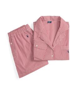 Женский пижамный комплект из двух частей: укороченная рубашка и боксерские шорты Polo Ralph Lauren, Classic Red