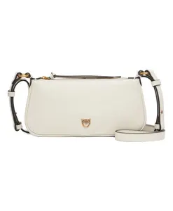 Шелковая сумочка-багет в форме полумесяца Pinko, белый