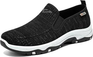 Мужские дышащие повседневные слипоны, легкие и удобные кроссовки для прогулок, ежедневной носки и путешествий Generic, черный