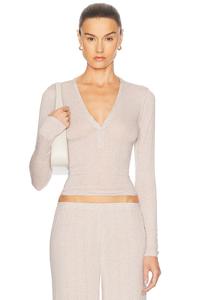 Топ Вязаный хенли с рубчиком Negative Underwear, Sand