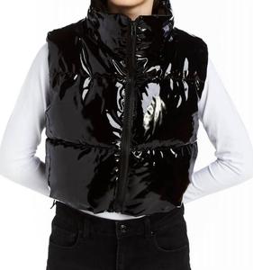 Укороченный стеганый жилет для девочек черного цвета Tractr, черный