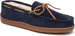 Мужские тапочки Minnetonka с плюшевой подкладкой и жесткой подошвой, темно-синий