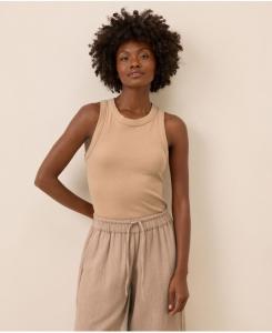 Женская майка-борцовка в рубчик с идеальной спинкой Pact, Sesame