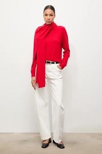 Свитер из мериносовой шерсти с шалью Answear.Lab, красный