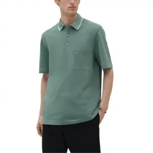 HERMES Футболка-поло мужская Celadon Blue