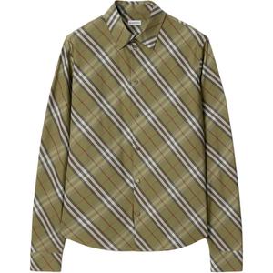 Хлопковая рубашка Burberry, forestland зеленый