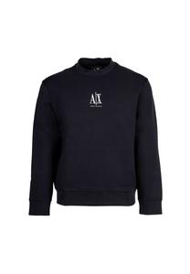 Свитшот - пуловер с круглым вырезом и логотипом из хлопковой смеси Armani Exchange, синий
