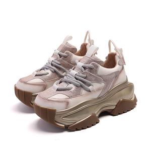 Кроссовки женские толстые низкие Burgely, бежевый