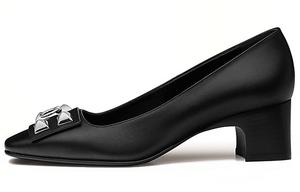 Нежные туфли на высоком каблуке женские черные Hermes