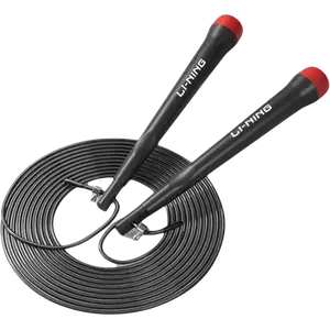 Профессиональная гоночная скакалка для студентов материал ручки abs материал шнура pvc стальной трос 2,8 м LINING, Black[653 Upgraded]2.5Mm ♥ Faster And More Stable