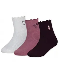 Детские носки полугольф 3 пары с ажурным краем Abercrombie Kids, мультиколор