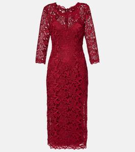 Кружевное платье миди Carolina Herrera, Garnet