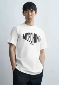 Футболка с логотипом спортивного стиля Moschino, Fantasia Bianco