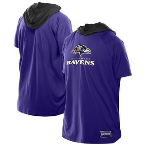 Мужская фиолетовая футболка Baltimore Ravens с капюшоном и рукавом реглан New Era