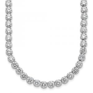 Теннисное ожерелье из стерлингового серебра с фианитами, 18 дюймов Diamond2Deal, белый