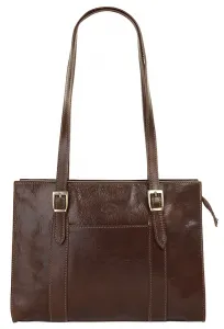 Сумка с ручкой Pike, натуральная кожа, производство Италия Piké, коричневый