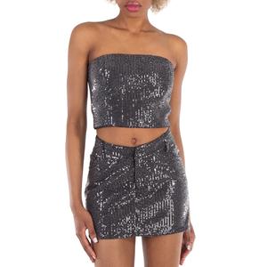 Женская черная стрейч-топ с пайетками Rotate