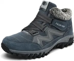 Мужские зимние сапоги для снега, водостойкие, теплые, с меховой подкладкой, противоскользящие, рабочие, до щиколотки, повседневные, легкие, для походов и треккинга на открытом воздухе Qacksv, синий