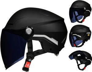 Шлем половинка TYWCJW с тонированным визором, черный