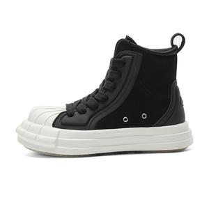 Ouder Шеллер противоскользящие и износостойкие высокие скейтерские ботинки для женщин с эффектом увеличения роста черные, цвет Black