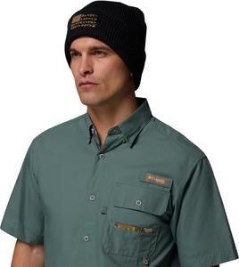 Columbia Unisex-Adult PHG Patch Beanie, Black/Game Flag