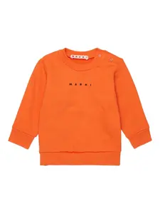 Джемпер с круглым вырезом Marni Kids, оранжевый