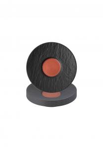 Блюдце кофейное Villeroy & Boch Manufacture Rock, 12,1 см, 6 штук, черный