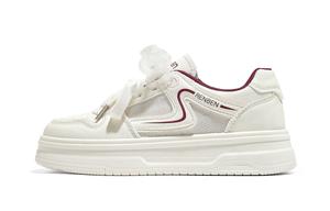 RENBEN Женские противоскользящие износостойкие низкие скейтерские кеды Beige Red, цвет Beige Red