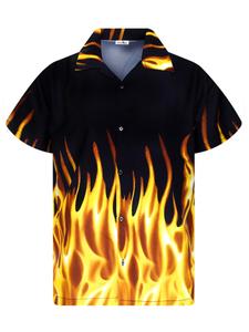 Рубашка King Kameha Flames, желтый