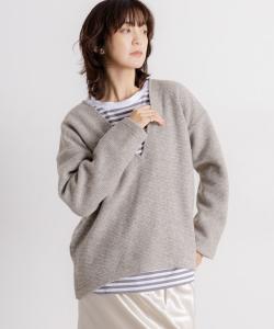 Пуловер с V-образным вырезом из смеси шерсти и серебра Studio Clip, цвет Beige 55