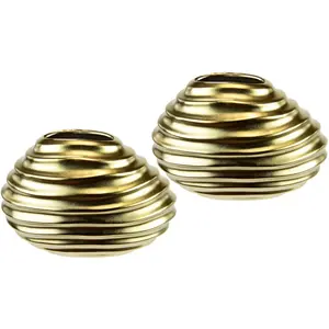 И.ГЕ.А. Декоративная ваза "Керамическая ваза", набор из 2 небольших ваз, белая современная керамическая столешница, кухонный офис, пампасы, трава I.Ge.A., цвет goldfarben