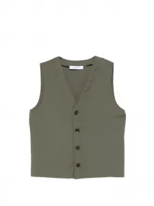 Жилет на пуговицах Paolo Pecora Kids, зеленый