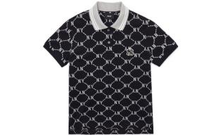 Футболка поло с базовым логотипом женская черная MLB