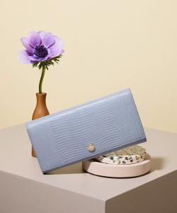 Длинный кошелек из итальянской кожи с тиснением под ящерицу LUCIA Lucia