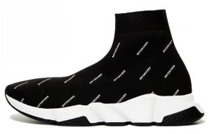 Кроссовки Balenciaga Speed Trainer Mid Logo Print, черный