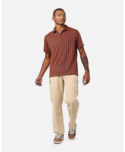 Мужская рубашка-поло с узором «елочка» XXIII, коричневый