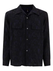 Рубашка с накладными карманами с клапанами Needles, синий