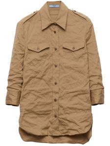 Prada рубашка из жатого поплина, нейтральный цвет