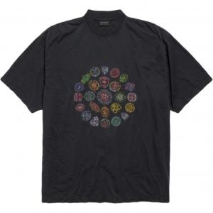 Графическая футболка с принтом Crewneck Balenciaga, черный