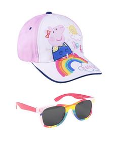 Peppa Pig Комплект из 2 предметов: кепка и солнцезащитные очки розового цвета