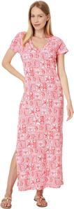 Платье Lilly Pulitzer Etta Short Sleeve Maxi Dr, цвет Mizner Red Seaside Harbour