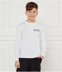 Лонгслив regular fit Karl Lagerfeld Kids, белый