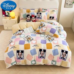 Disney Комплект постельного белья из 4 предметов (пододеяльник 180х220 см), молочный вельвет, Disney Mickey Mouse Family