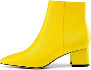 Женские ботинки Castamere с широким каблуком, заостренным носком, на молнии, высота каблука 5 см, Light Yellow