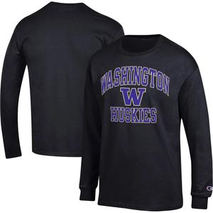 Мужская черная футболка с длинным рукавом Washington Huskies High Motor Champion
