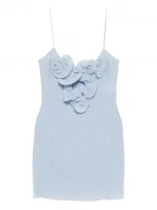 Мини-платье с цветочными аппликациями Magda Butrym, синий